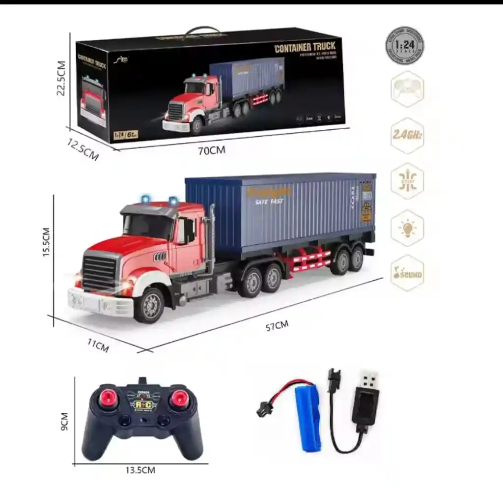 Tractomula Triler Camión Control Remoto Juguete Para Niños