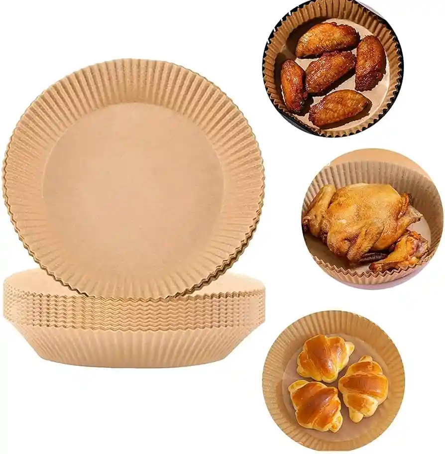 Papel Para Freidora X 100 Piezas Antiadherente Encerado Air Fryer X 100