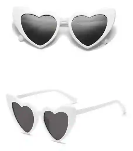 Gafas Mujer Filtro Uv Sol Corazon Blanca Despedida Fiesta