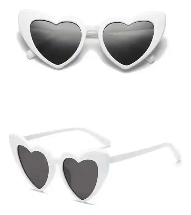 Gafas Mujer Filtro Uv Sol Corazon Blanca Despedida Fiesta