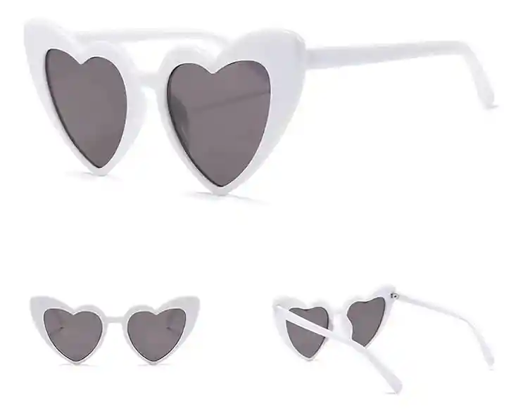 Gafas Mujer Filtro Uv Sol Corazon Blanca Despedida Fiesta
