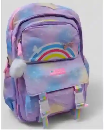 Morral Bolso Mochila Escolar Juvenil Niña Dama Color Azul