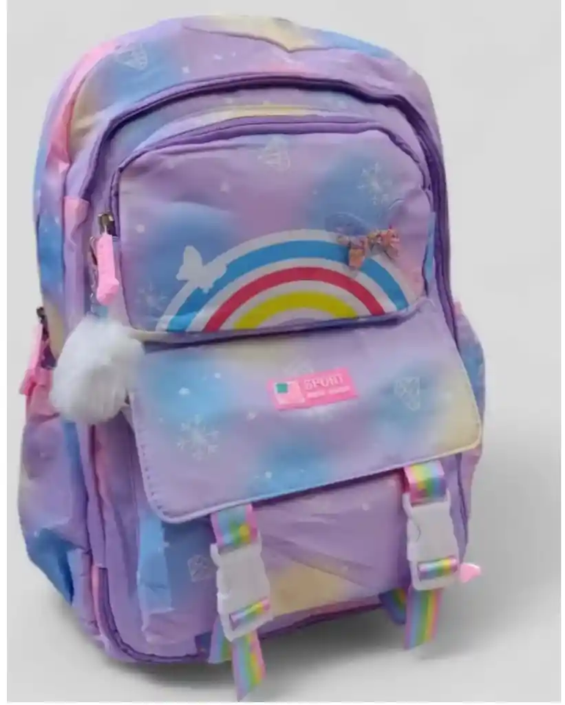 Morral Bolso Mochila Escolar Juvenil Niña Dama Color Azul