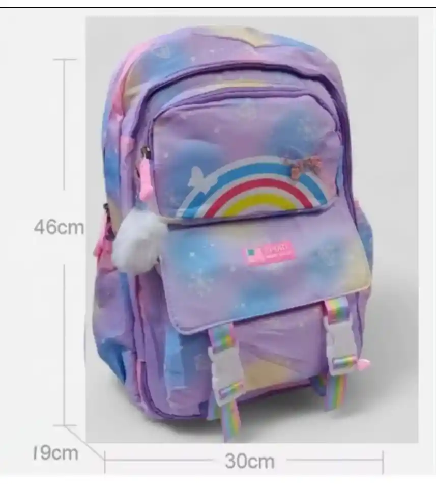 Morral Bolso Mochila Escolar Juvenil Niña Dama Color Azul