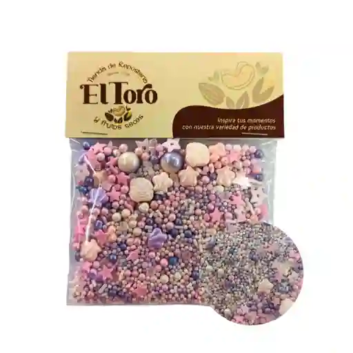 Toppings O Lluvia De Sirena Rosada 50g