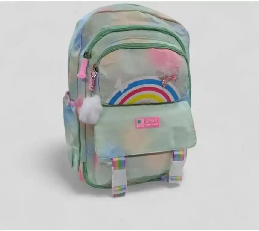 Morral Bolso Mochila Escolar Juvenil Niña Dama Color Verde