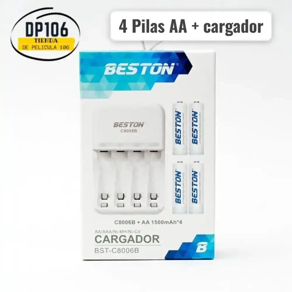 Pilas Recargables Aa Y Cargador Beston
