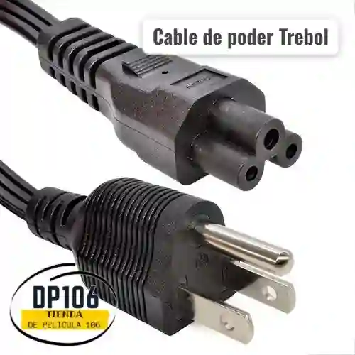 Cable De Poder Trebol Para Cargador De Portatil 1.5 Metros