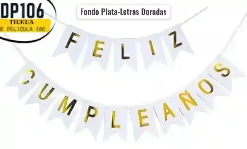 Feston De Feliz Cumpleaños Plata