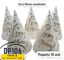 Gorro De Cumpleaños Blanco Gorros Happy Birthday X 10 Und