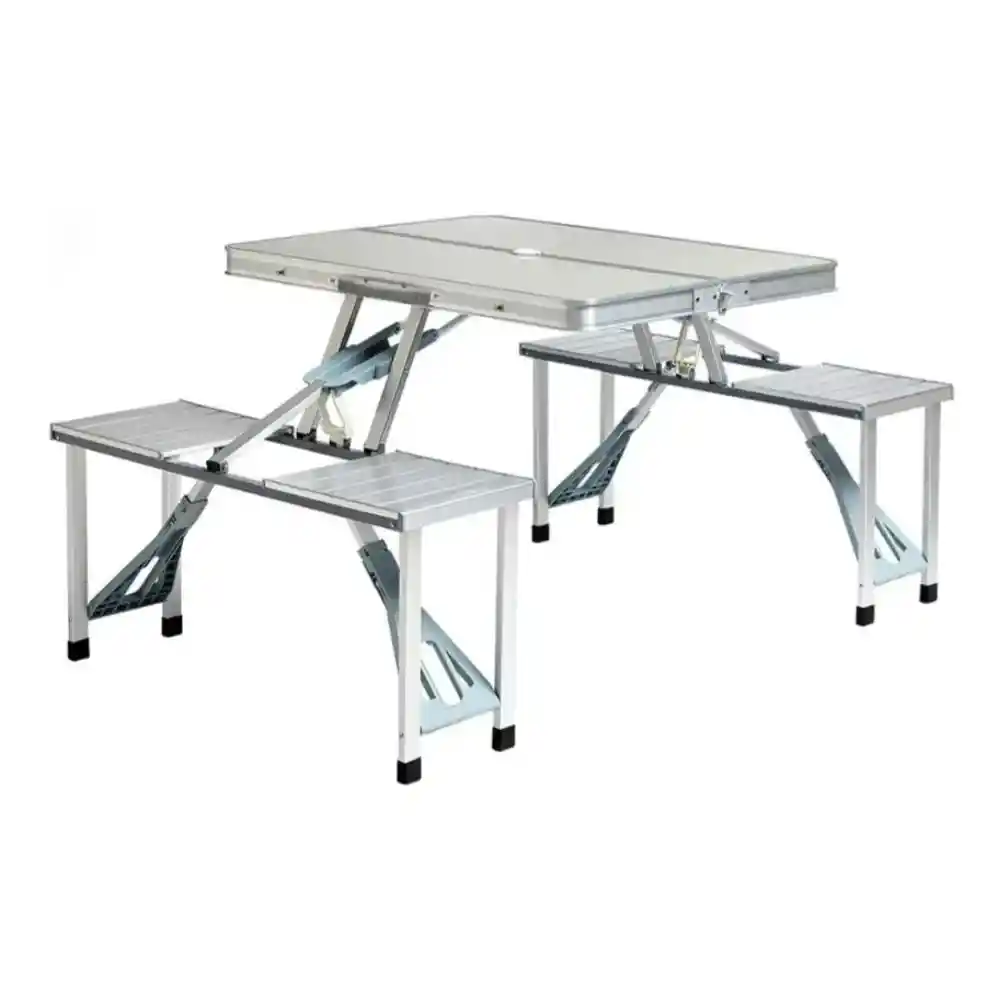 Mesa Plegable De Aluminio Con 4 Sillas F13
