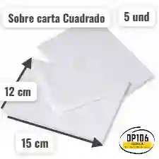 Sobre Para Carta Blanco, Cuadrado X 5 Und