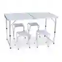 Mesa Plegable Para Camping Con 4 Sillas F11