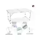 Mesa Plegable Para Camping Con 4 Sillas F11