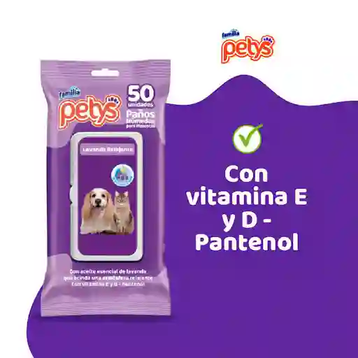 Paños Humedos Petys Lavanda X 50 Unidades