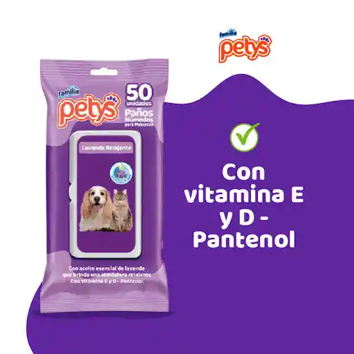Paños Humedos Petys Lavanda X 50 Unidades