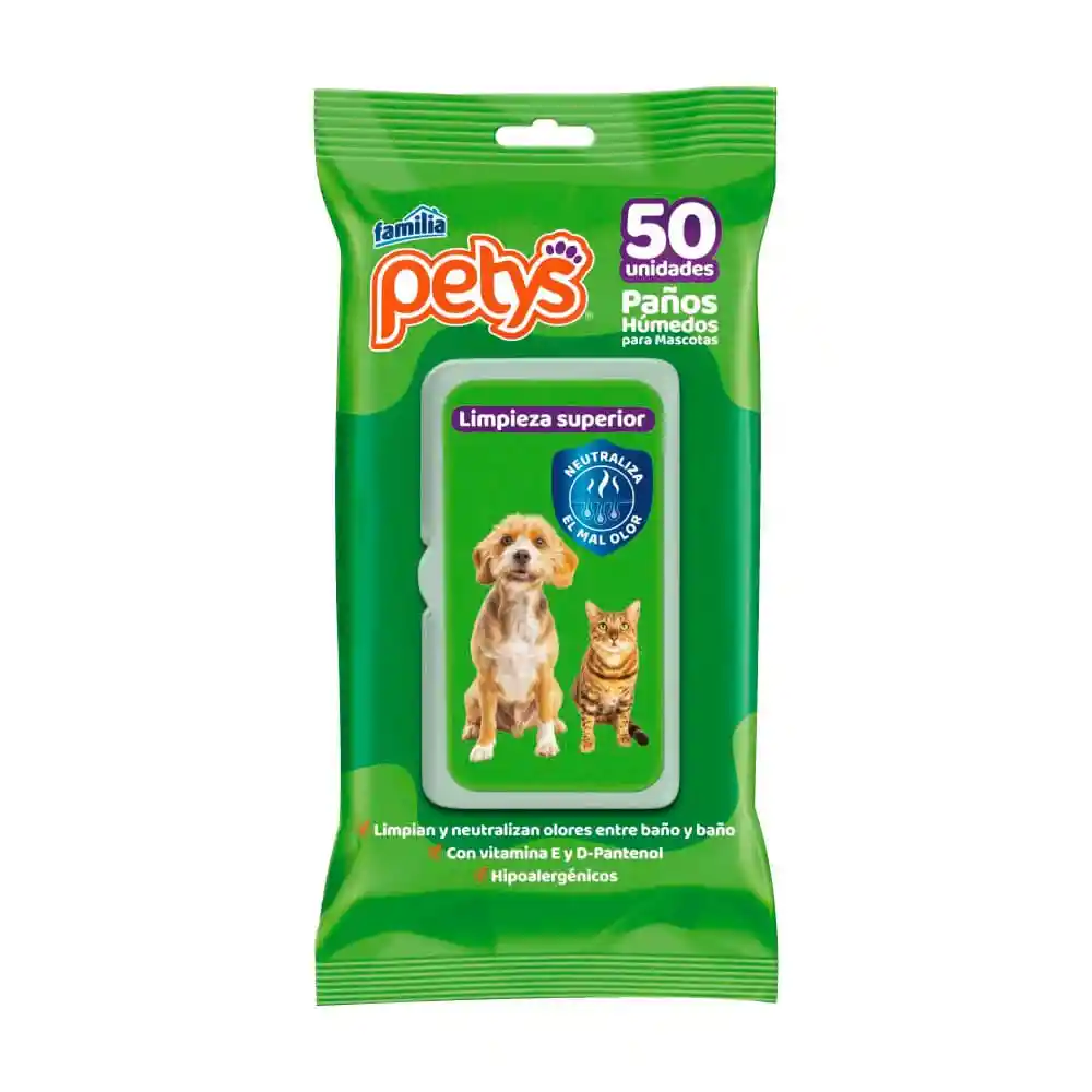 Paños Humedos Petys X 50 Unidades