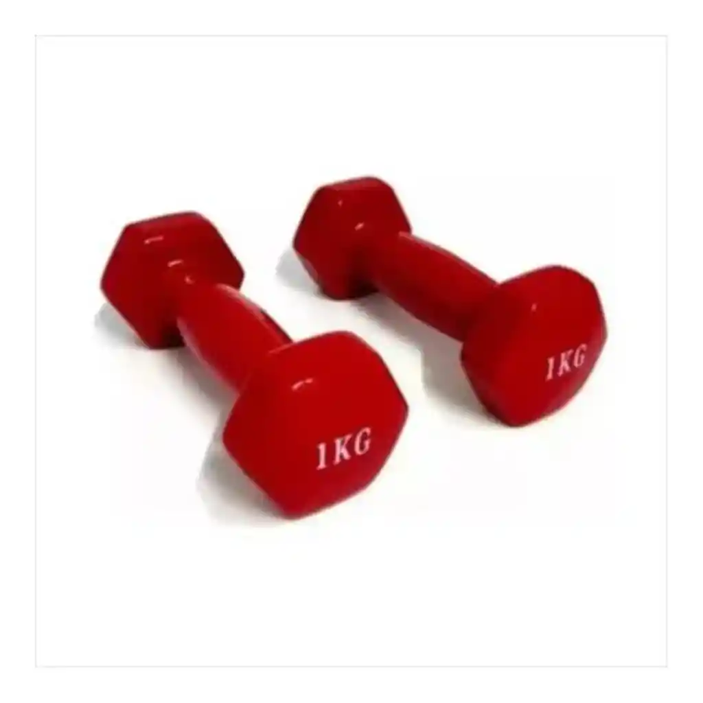 2 Mancuernas 1 Kilo 2libras Forradas Caucho