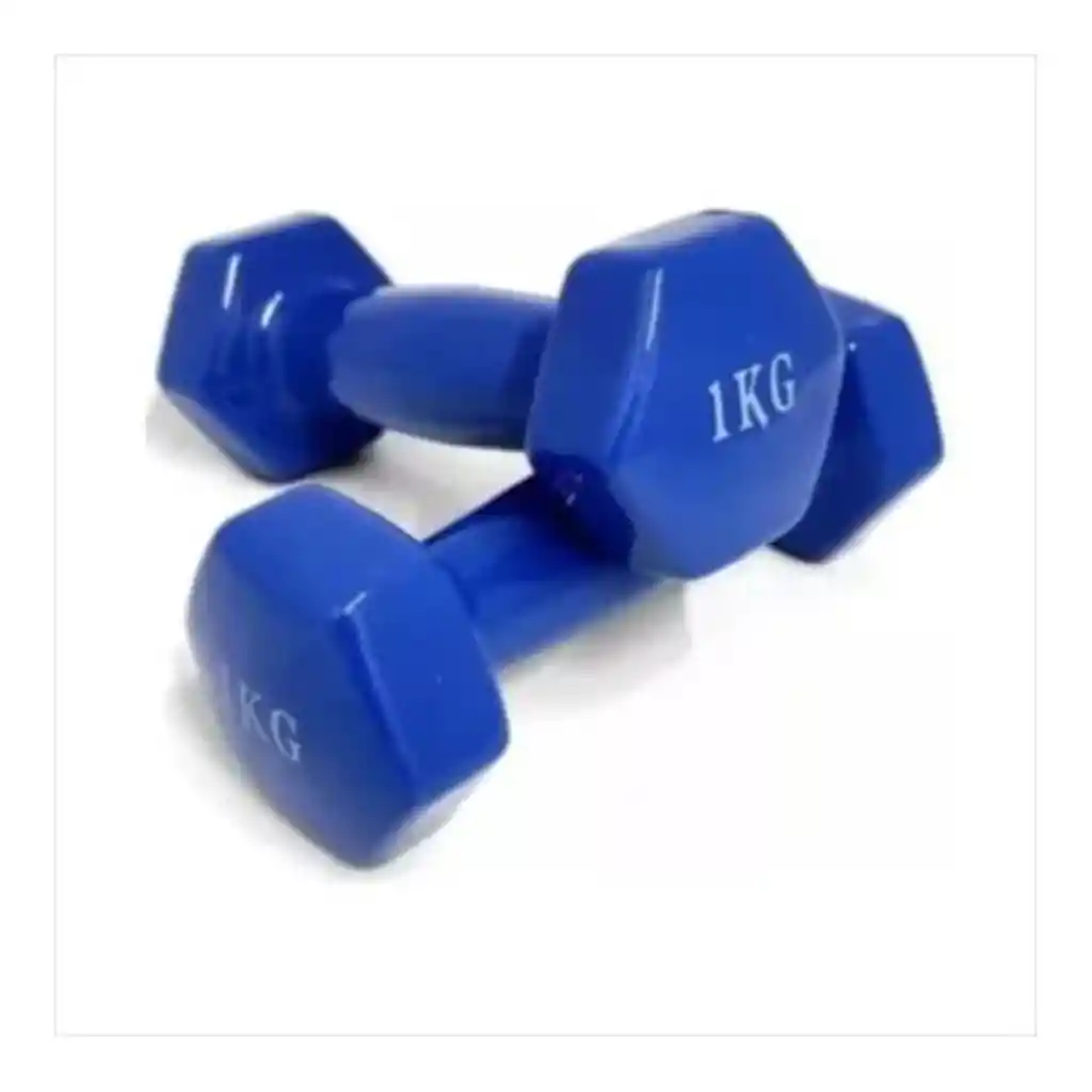 2 Mancuernas 1 Kilo 2libras Forradas Caucho