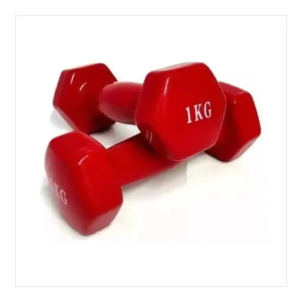 2 Mancuernas 1 Kilo 2libras Forradas Caucho