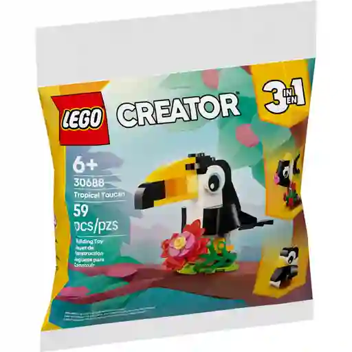 Juego Lego 3 En 1 Tucán Tropical 59 Piezas Para Niños