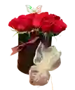 🦋 Caja Premium De Rosas Rojas Con Mariposa