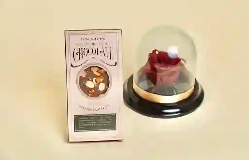 Rosa Encantada Y Barra De Chocolate