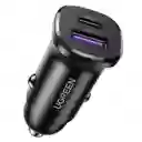 Cargador Doble Carro 30w Usb-c Pd + Usb-a Ugreen Ec305