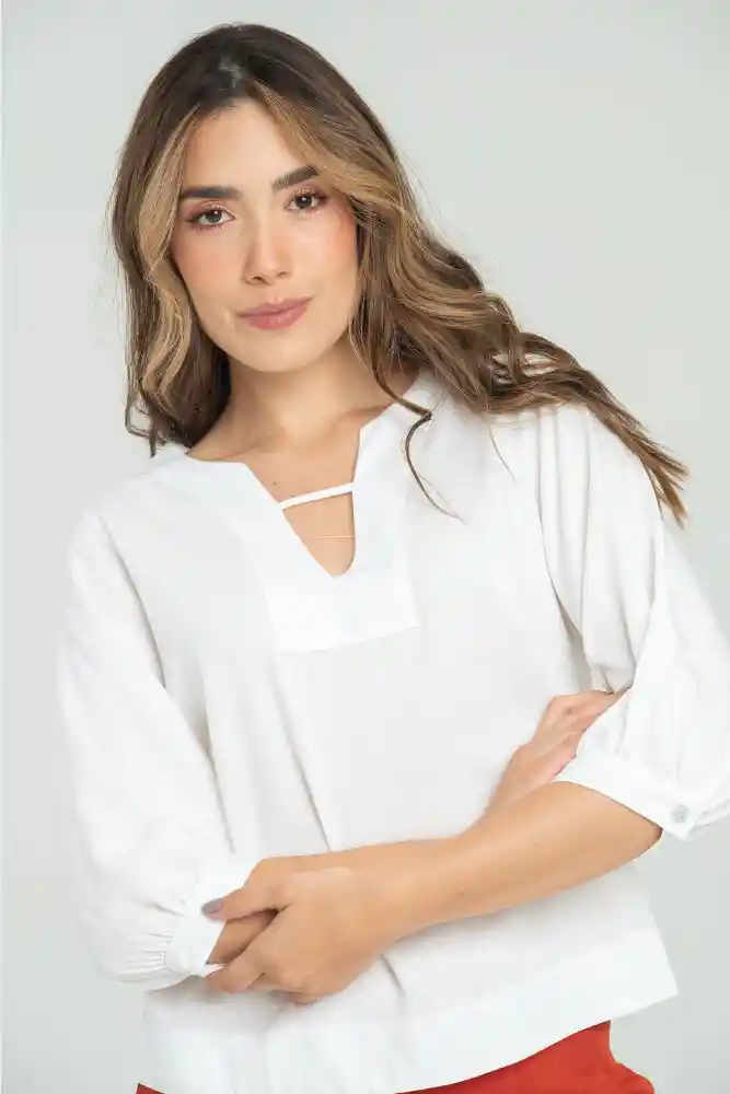 Blusa Malanhi Color Blanco Crudo Talla Xl
