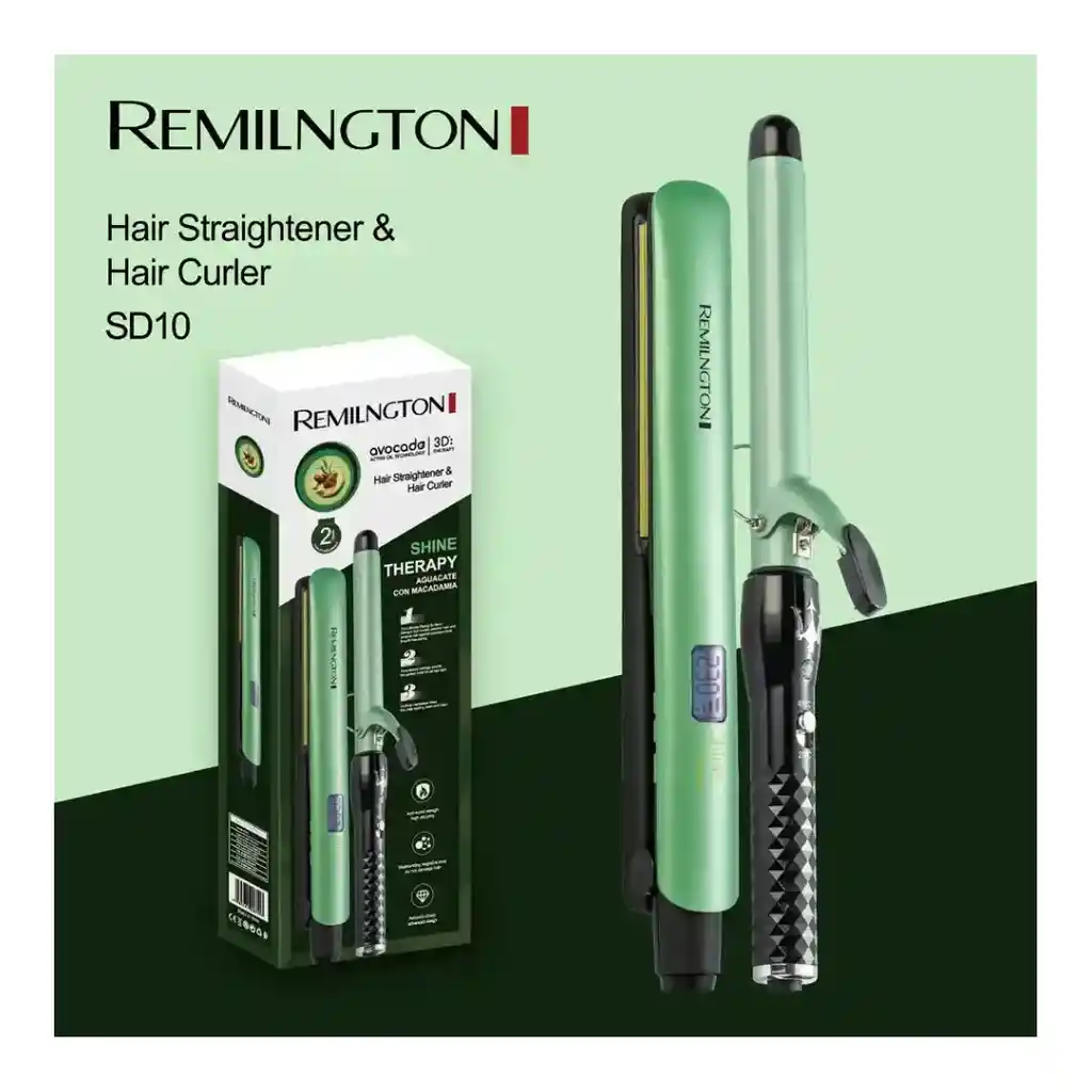 Plancha Cabello Aguacate + Pinza Rizadora