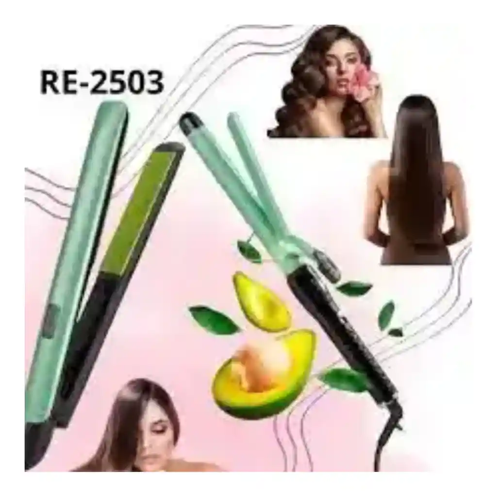 Plancha Cabello Aguacate + Pinza Rizadora