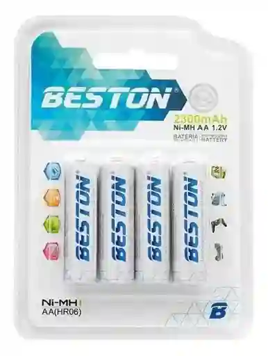 Pila Bateria Recargable Beston Aa 4 Unidades 2300mah