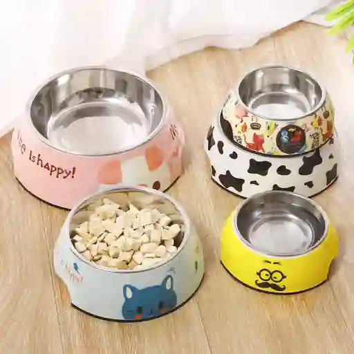 Comedero Doble Cerámica Con Diseño De Conejo Talla L
