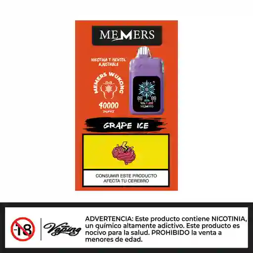 Memers 40000 Puffs - Vape Desechable - Grape Ice