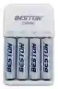 Cargador Beston + 4 Pilas Aa Recargables 1500mah
