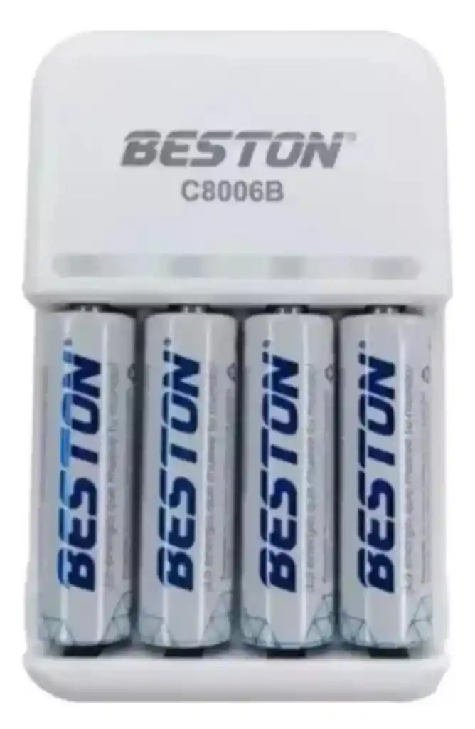 Cargador Beston + 4 Pilas Aa Recargables 1500mah