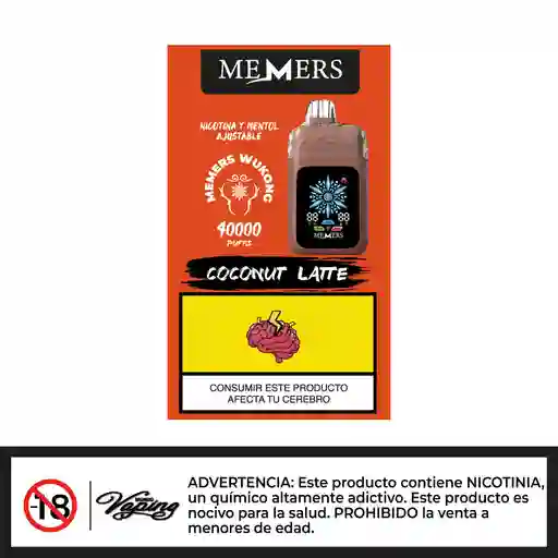 Memers 40000 Puffs - Vape Desechable - Coconut Latte