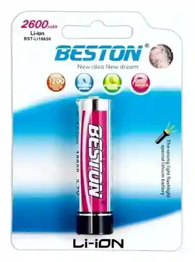 Pila / Batería Li-ion Recargable 3.7v, Beston 18650 2600mah