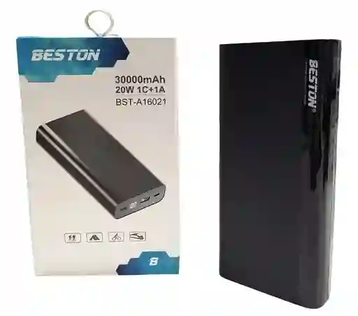 Power Bank O Cargador Portátil Beston Batería 30000mah Color Negro
