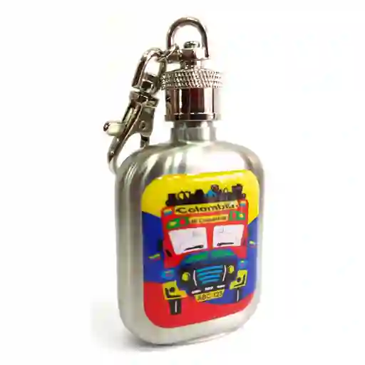 Licorera Whiskera De Colombia Carro De 1.5 Oz, Plateada