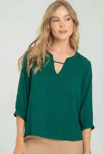 Blusa Malanhi Color Verde Oscuro Talla S