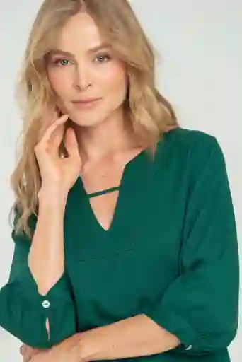 Blusa Malanhi Color Verde Oscuro Talla L