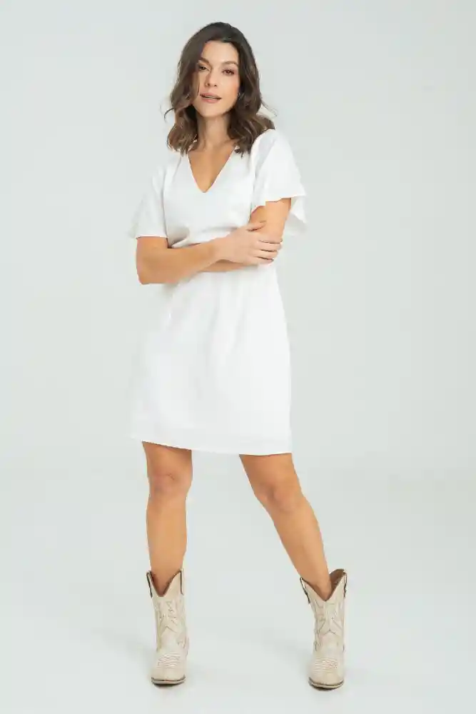 Vestido Pitsy Color Blanco Crudo Talla Xl