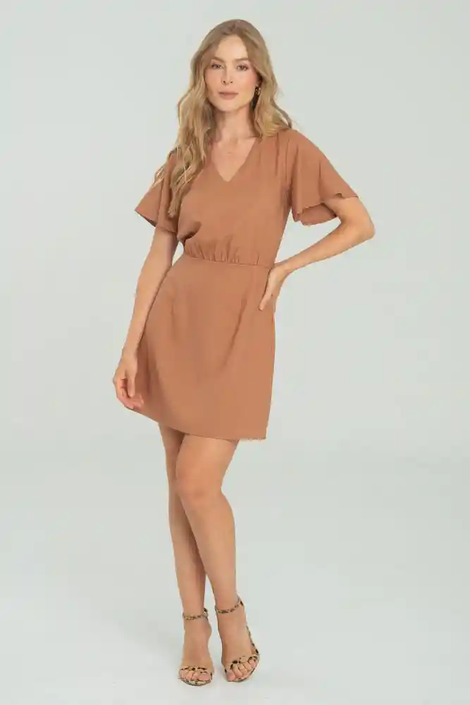 Vestido Pitsy Color Cafe Caramelo Talla M
