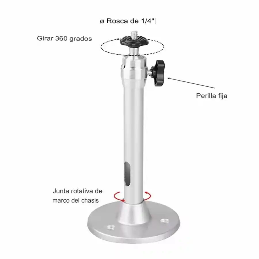 Soporte Giratorio Para Camara Proyector Pared/techo 360 18cm