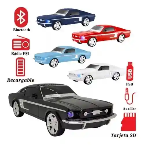 Parlante Altavoz Radio Bluetooth En Forma Ford Mustang 1967