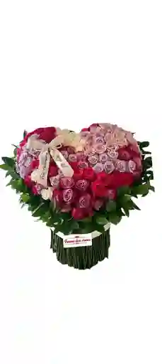 Ramo Corazón Rosas Pastel