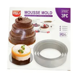 Set Aros Reposteria 15-20-25 Cm X 3 Unid