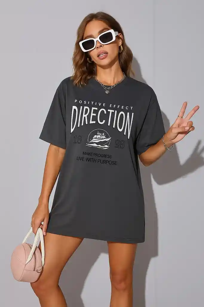 Camiseta Oversize Urban Direction Graphite