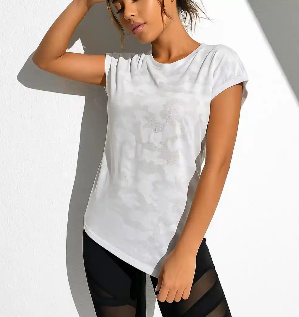 Playera Deportiva Camuflada Gris Claro